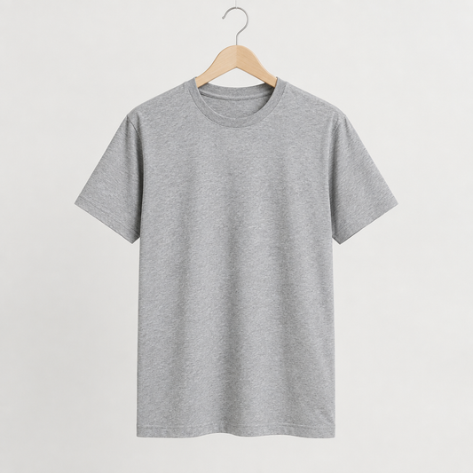 Remera gris melange de algodón