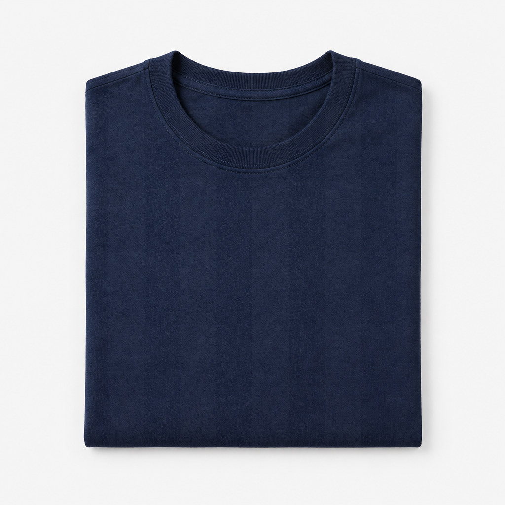 Remera azul marino de algodón