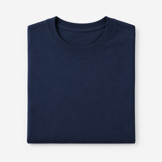 Remera azul marino de algodón
