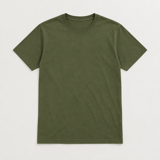 Remera verde oliva de algodón