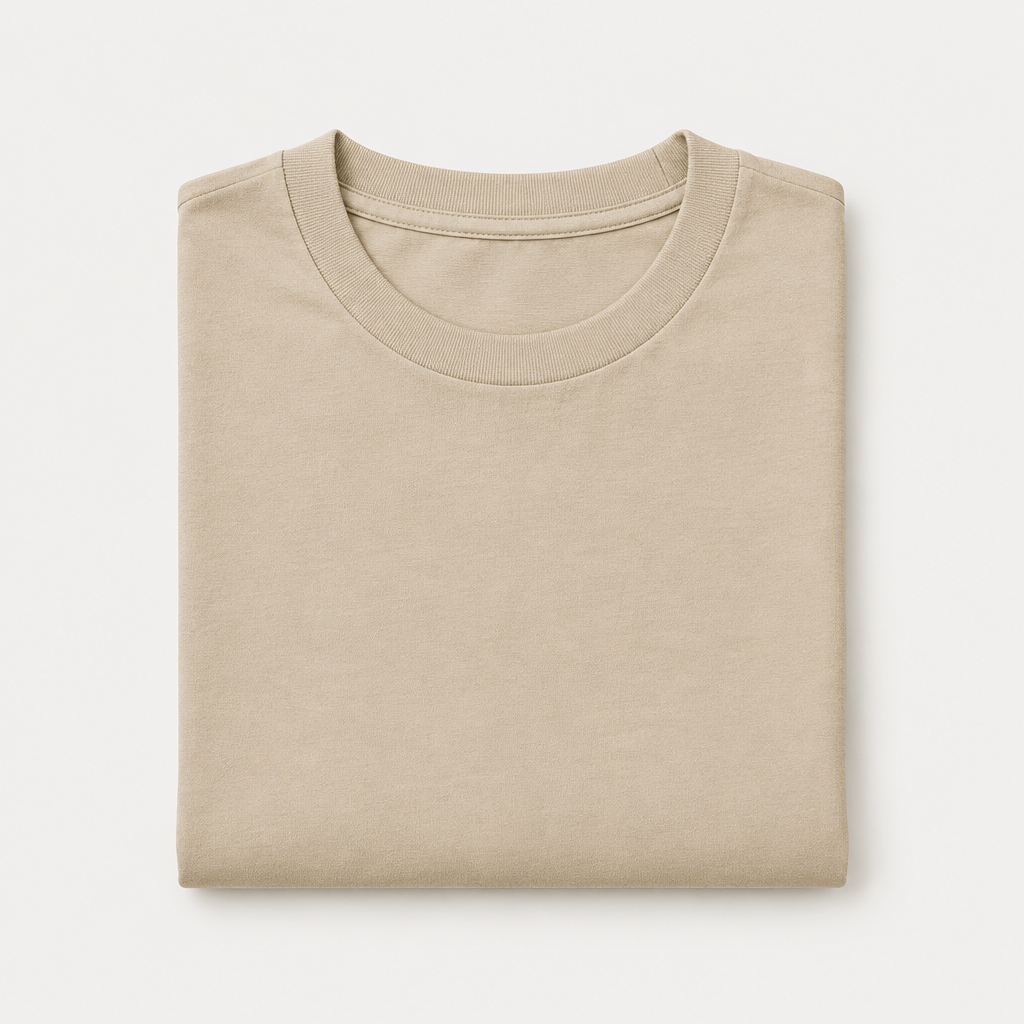 Remera beige de algodón