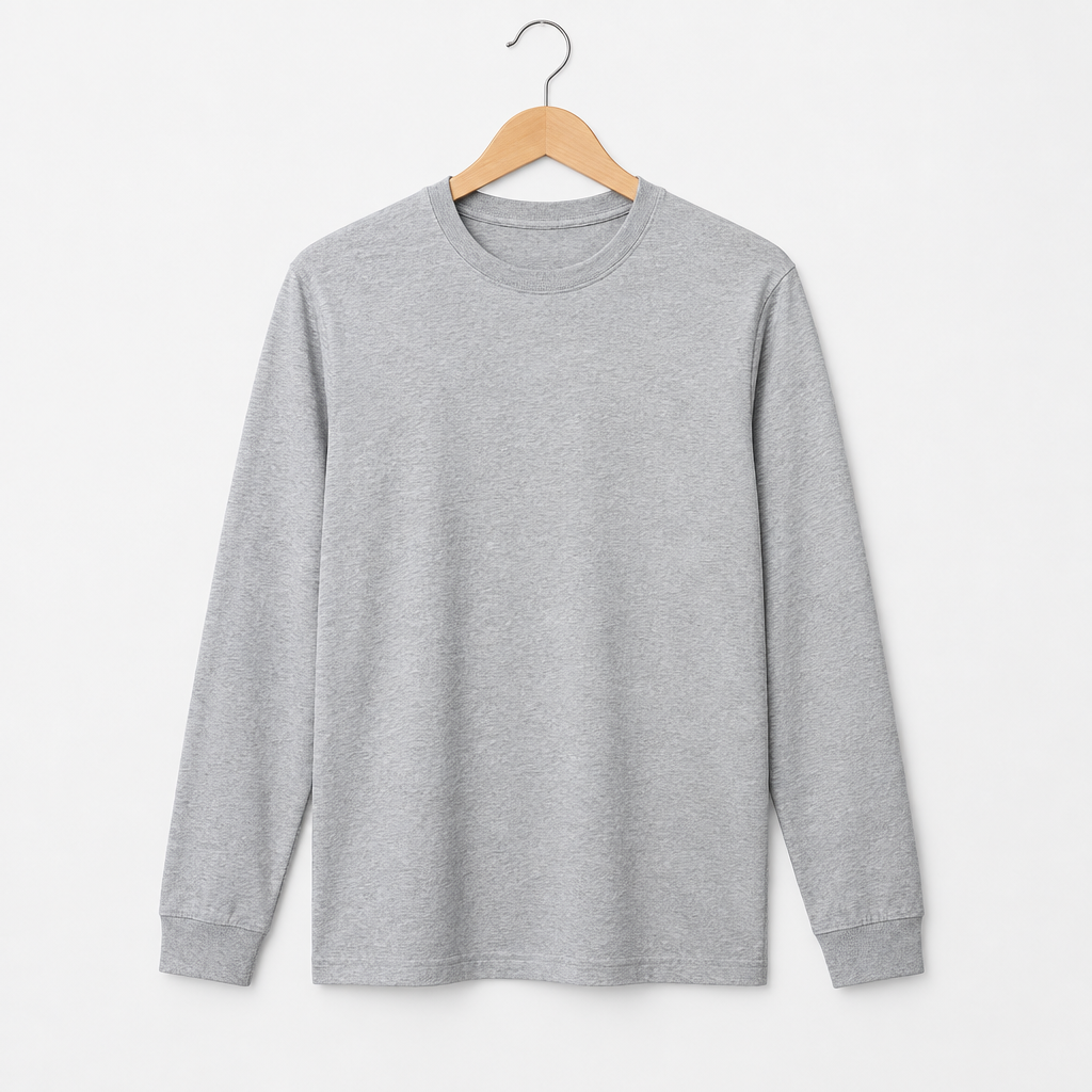 Remera manga larga gris de algodón